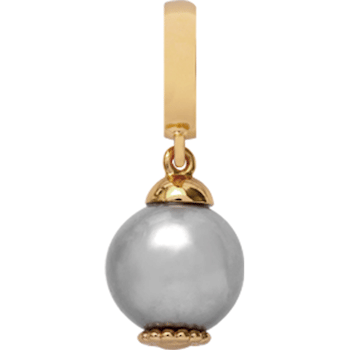 610-G09Grey, Christina Grå perle Dream Forgyldt Sølv Charm* køb det billigst hos Guldsmykket.dk her